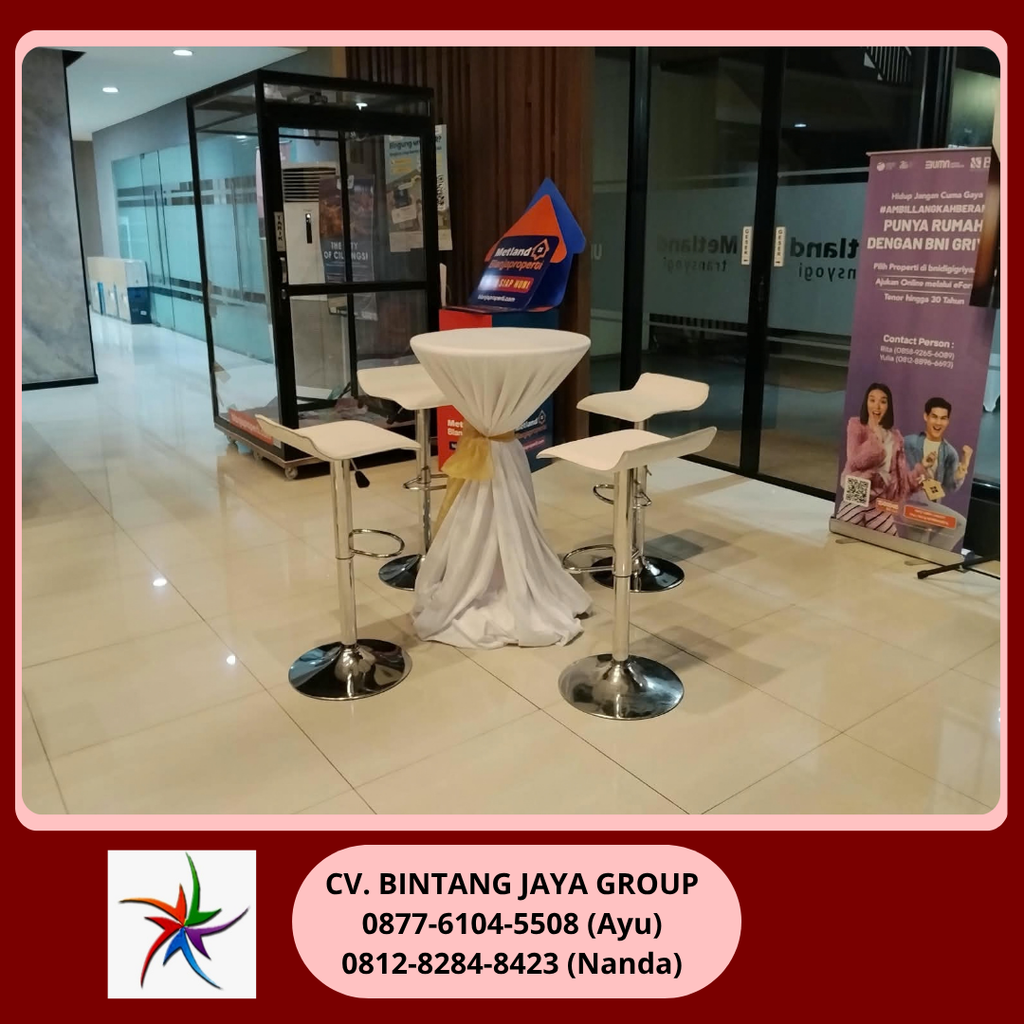Sewa Set Meja Dan Kursi Barstool Putih Jakarta 0819-4713-6526