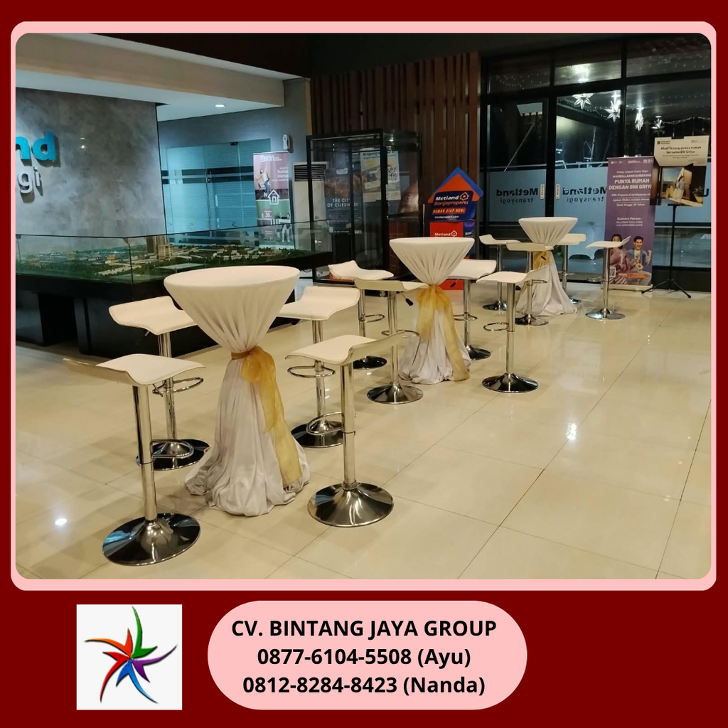 Sewa Set Meja Dan Kursi Barstool Putih Jakarta 0819-4713-6526