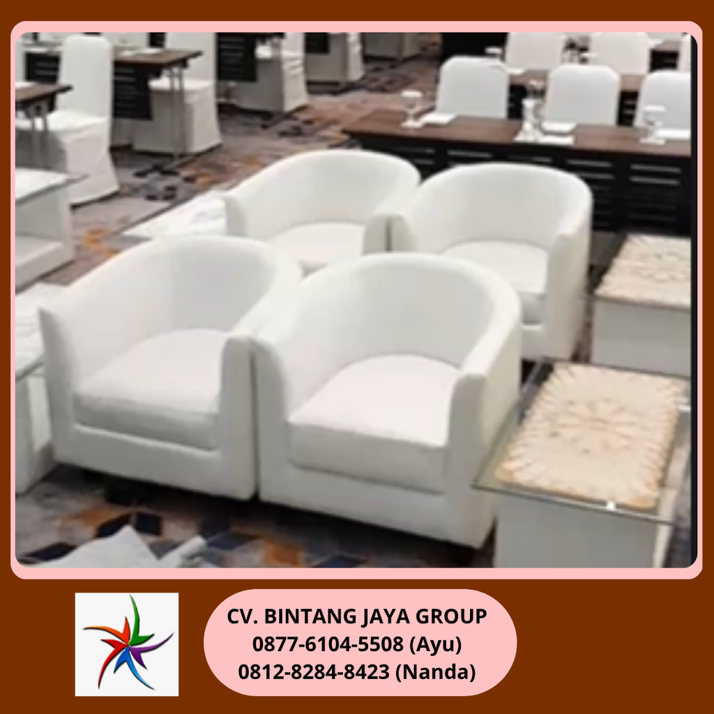 Sewa Sofa Putih Type Oval Set Meja VIP Kaca Jakarta 0878-8012-5555
