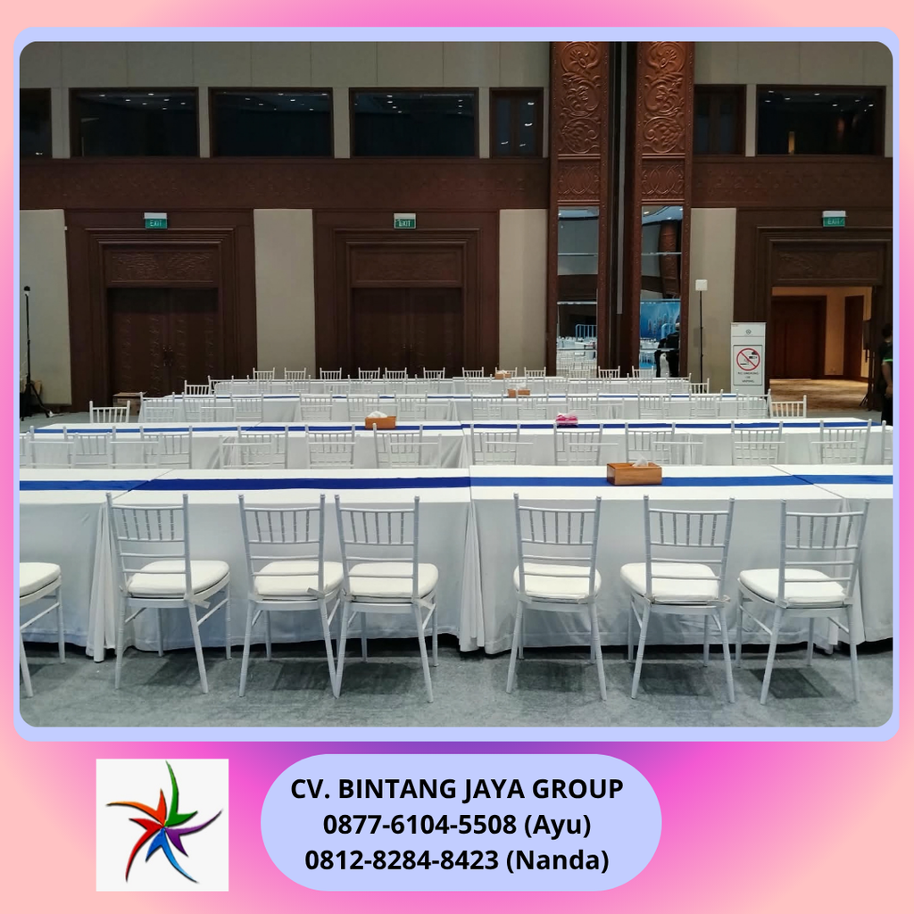 Sewa kursi Tiffany Putih Dan Meja Kotak Cover Bekasi 0878-8012-5555
